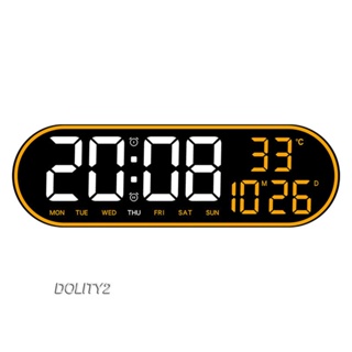 [Dolity2] นาฬิกาแขวนผนัง LED พร้อมรีโมตคอนโทรล สําหรับเด็ก และผู้ใหญ่ หน้าจอขนาดใหญ่ นาฬิกาปลุก นาฬิกาตั้งโต๊ะข้างเตียง ขาตั้งกลางคืน ห้องนั่งเล่น