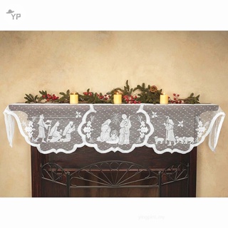 ผ้าปูโต๊ะเตาอบ ลูกไม้ ลายคริสต์มาส แฟชั่น สําหรับตกแต่งบ้าน ปาร์ตี้