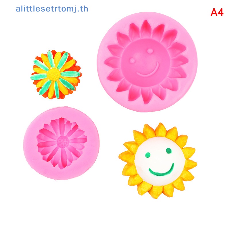 alittlese-แม่พิมพ์ซิลิโคน-รูปดอกทานตะวัน-หน้ายิ้ม-diy-สําหรับตกแต่งรถยนต์