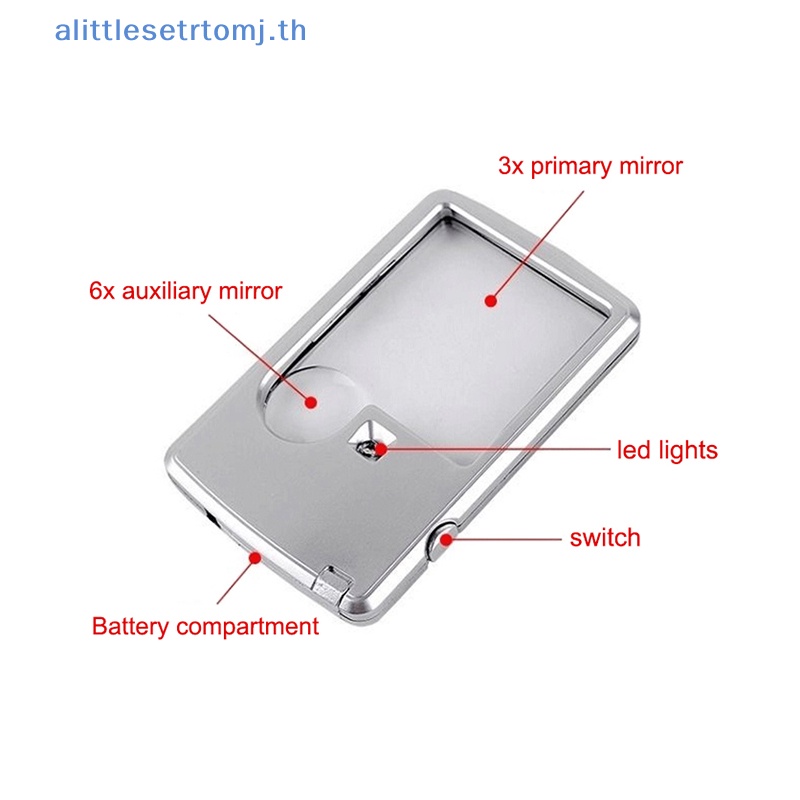 alittlese-แว่นขยาย-3x-6x-ไฟ-led-ขนาดเล็ก-แบบพกพา-พร้อมเคสหนัง-สําหรับอ่านหนังสือ