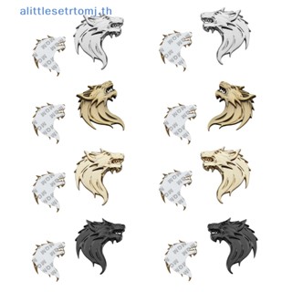 Alittlese สติกเกอร์โลหะ ลายหัวหมาป่า 3D สําหรับติดตกแต่งรถยนต์ รถจักรยานยนต์ TH