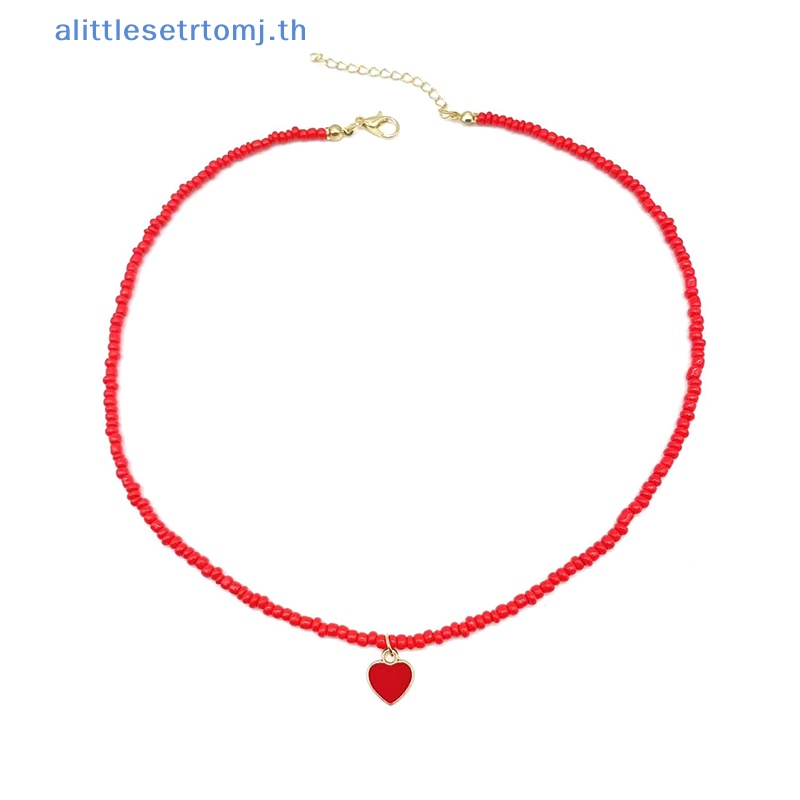 alittlese-สร้อยคอโช้กเกอร์-จี้ลูกปัด-รูปหัวใจ-แฮนด์เมด-หลากสี-เครื่องประดับแฟชั่น-สําหรับผู้หญิง-th