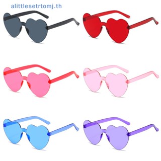 Alittlese แว่นตากันแดด เลนส์โพลาไรซ์ รูปหัวใจ ไร้ขอบ UV400 สี สไตล์วินเทจ สําหรับผู้หญิง 2023 TH