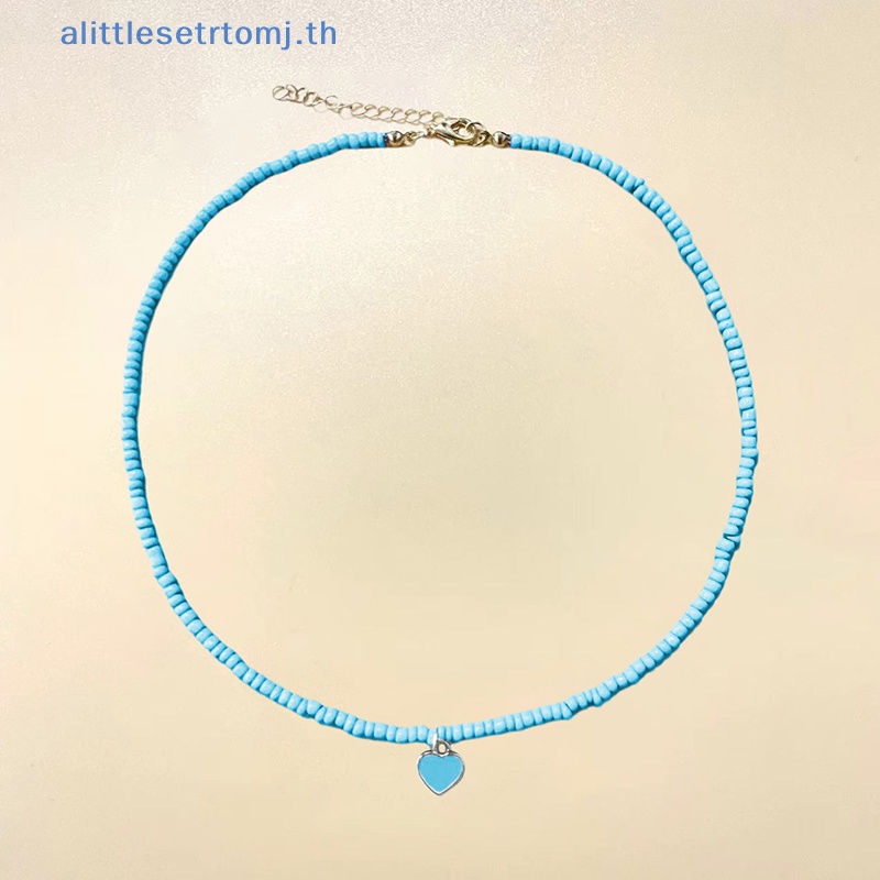 alittlese-สร้อยคอโช้กเกอร์-จี้ลูกปัด-รูปหัวใจ-แฮนด์เมด-หลากสี-เครื่องประดับแฟชั่น-สําหรับผู้หญิง-th