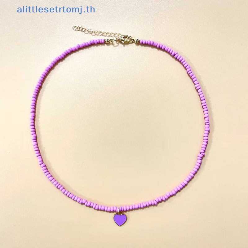 alittlese-สร้อยคอโช้กเกอร์-จี้ลูกปัด-รูปหัวใจ-แฮนด์เมด-หลากสี-เครื่องประดับแฟชั่น-สําหรับผู้หญิง-th