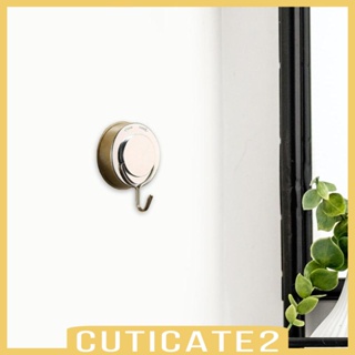 [Cuticate2] ตะขอแขวน แบบจุกสุญญากาศ โลหะ ใช้ซ้ําได้ สําหรับแขวนกระจก หน้าต่าง ประตู 4 ชิ้น