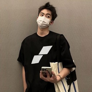 เสื้อยืดแขนสั้น ทรงหลวม พิมพ์ลาย สไตล์เกาหลี ฮิปฮอป เรโทร แฟชั่นฤดูร้อน สําหรับผู้ชาย และคู่รัก ไซซ์ M - 5XL