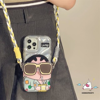 เคสโทรศัพท์มือถือแบบนิ่ม ลายการ์ตูนชินจัง พร้อมสายคล้อง และช่องใส่บัตร สําหรับ Samsung A14 A34 A04E A12 A54 A11 A30s A71 A23 A13 A22 A51 A50 A03s A21s A32 A31 A20 A02s A03 A04 A04s A20s A52 A53 A30