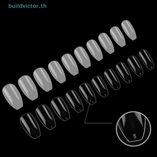 Buildvictor ชุดเล็บปลอมอะคริลิคเจล UV DIY สําหรับตกแต่งเล็บ 500 ชิ้น