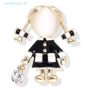 Buildvictor เข็มกลัดคริสตัล โอปอล พลอยเทียม ของขวัญ สําหรับผู้หญิง TH