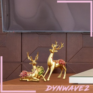 [Dynwave2] ฟิกเกอร์รูปปั้นกวางเรนเดียร์ สไตล์โมเดิร์น สําหรับตกแต่งบ้าน ออฟฟิศ 2 ชิ้น