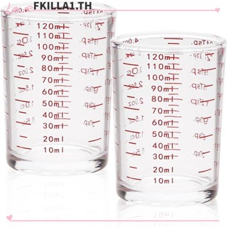 Faccfki แก้วตวงกาแฟเอสเปรสโซ่ สีแดง 120 มล. 2 ชิ้น