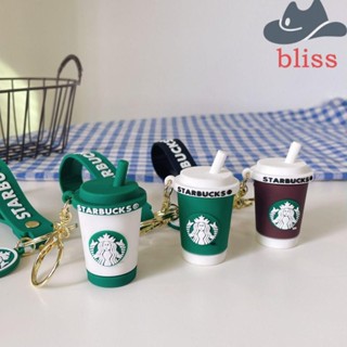 Bliss Starbucks พวงกุญแจ PVC จี้รูปแก้วกาแฟ ชานม สําหรับห้อยตกแต่งกระเป๋า