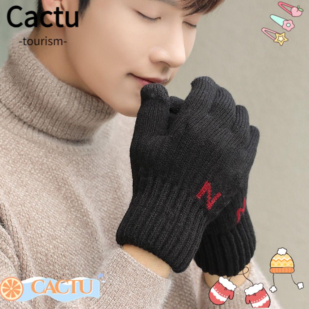 cactu-ถุงมือถัก-ถุงมือขับรถ-กันหนา-กันลื่น-คุณภาพสูง-ให้ความอบอุ่น-เหมาะกับฤดูหนาว-กลางแจ้ง