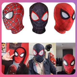Creative Spider-Man หน้ากากหมวก Peter Parker หน้ากากคอสเพลย์ฮาโลวีนภาพยนตร์แฟนตาซีซูเปอร์ฮีโร่ Miles Morales เด็กผู้ใหญ่หน้ากากเล่นเครื่องแต่งกาย [COD]