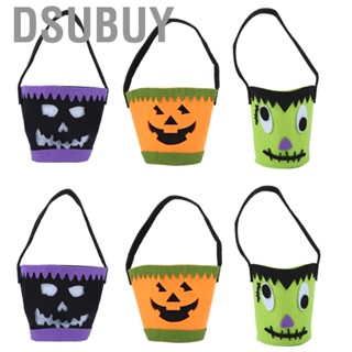 Dsubuy Halloween Pumpkin Candy Bucket Portable  Felt Sweet Bags Children Trick or Treat with Handles for Party Favors