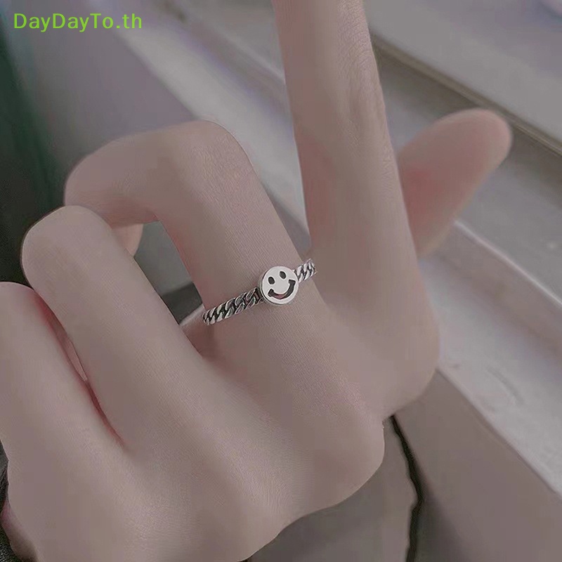 daydayto-แหวนเงินแท้-925-รูปหน้ายิ้ม-หัวใจ-เครื่องประดับแฟชั่น-สําหรับผู้หญิง-งานแต่งงาน-ปาร์ตี้