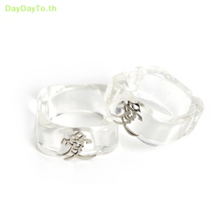 Daydayto แหวนเรซิ่นใส รูปหัวใจ สไตล์เกาหลี วินเทจ ของขวัญ สําหรับผู้หญิง เพื่อน ปาร์ตี้ พังก์ TH