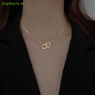 Daydayto สร้อยคอสเตนเลส จี้รูปหัวใจ แบบกลวง