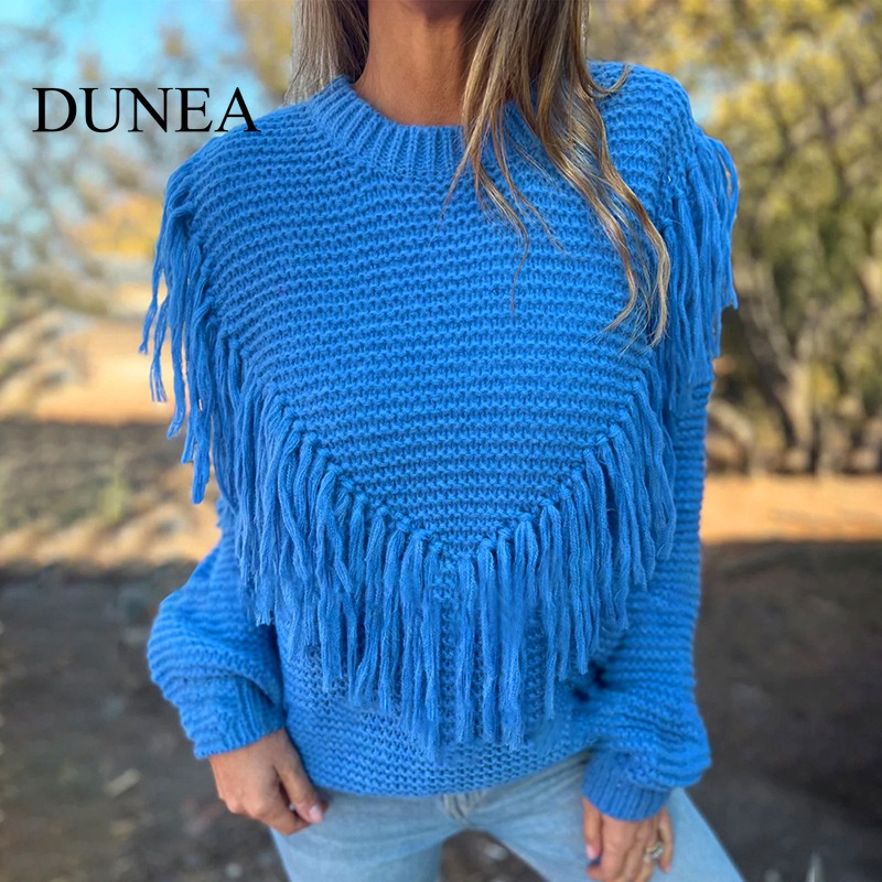 dunea-เสื้อกันหนาว-แขนยาว-ผ้าถัก-ทรงหลวม-สําหรับผู้หญิง
