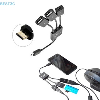 Best3c 3/4 พอร์ต Micro USB ชาร์จพลังงาน OTG สายเคเบิลฮับ สําหรับ Android แท็บเล็ต โทรศัพท์ ขายดี