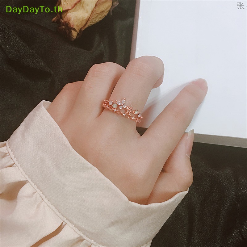 daydayto-แหวนแฟชั่น-รูปดอกไม้-ใบไม้-ประดับพลอยเทียม-ปรับขนาดได้-เครื่องประดับ-สําหรับผู้หญิง-ของขวัญ-th