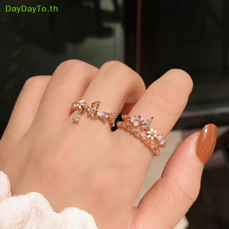 daydayto-แหวนแฟชั่น-รูปดอกไม้-ใบไม้-ประดับพลอยเทียม-ปรับขนาดได้-เครื่องประดับ-สําหรับผู้หญิง-ของขวัญ-th
