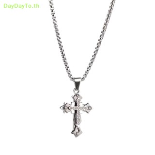 Daydayto สร้อยคอโซ่ โลหะผสม จี้ไม้กางเขน ประดับเพชร สไตล์ฮิปฮอป อเนกประสงค์ แฟชั่นสําหรับผู้ชาย และผู้หญิง