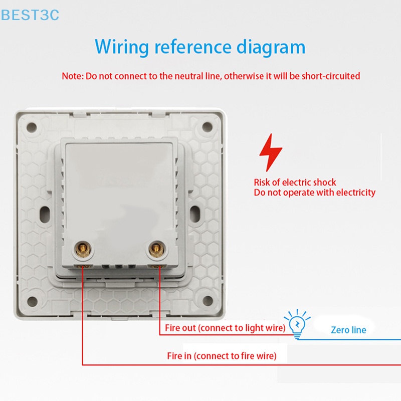 best3c-220v-สวิตช์ควบคุมไฟอัจฉริยะ-สวิตช์ตรวจจับเสียง-สวิตช์เซนเซอร์ติดผนัง-ขายดี