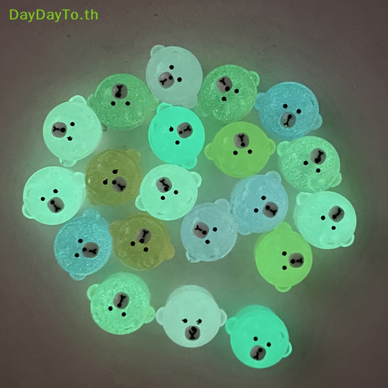 daydayto-แดชบอร์ดเรซิ่น-รูปหมีเรืองแสง-ขนาดเล็ก-สําหรับตกแต่งบ้าน-รถยนต์-diy-2-ชิ้น
