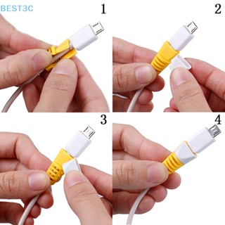 Best3c ขายดี ฝาครอบป้องกันสายชาร์จ usb สําหรับโทรศัพท์มือถือ 4 ชิ้น