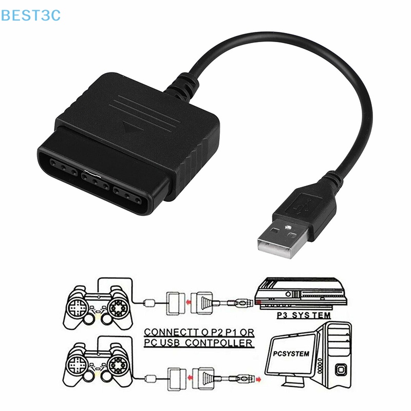 best3c-อะแดปเตอร์ควบคุม-ps2-เป็น-ps3-playstation-2-เป็นสาย-usb-สําหรับ-pc-playstation3-มาแรง