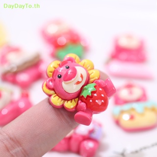 Daydayto กิ๊บติดผมเรซิ่น ลายการ์ตูนดิสนีย์ หมี สตรอเบอร์รี่น่ารัก DIY สําหรับตกแต่งสมุดภาพ เครื่องประดับ 10 ชิ้น