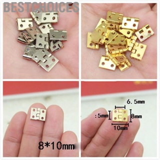 Bestchoices 20Pcs Mini Brass Hinges 1/4in 4 Hole Folding Small Hinge with Screws for Doll Houses Cabinets
