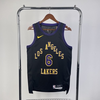 เสื้อกีฬาบาสเก็ตบอล ทีม Lakers เบอร์ 6 สีดํา ฤดูกาล 23-24 #15 เสื้อกล้าม เสื้อกีฬา แบบกด สําหรับผู้ชาย