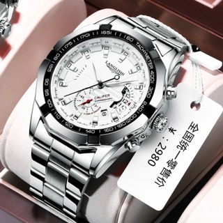 ของแท้ LANGLISHI Swiss Brand [พร้อมส่ง] 1801 นาฬิกาข้อมือควอตซ์แฟชั่น กันน้ํา เรืองแสง สําหรับบุรุษ