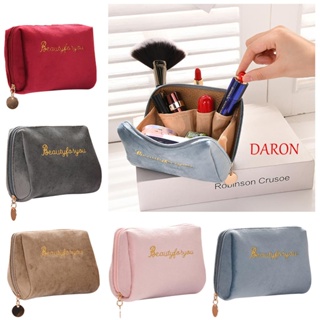 Daron กระเป๋าแต่งหน้า กํามะหยี่ ผู้หญิง มินิ ซิป กระเป๋าถือ