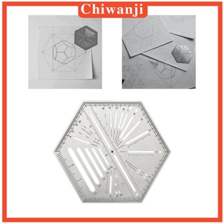 [Chiwanji] ไม้บรรทัดสเตนเลส ทรงหกเหลี่ยม แบบพกพา สําหรับวัดขนาดผ้า งานหัตถกรรม DIY