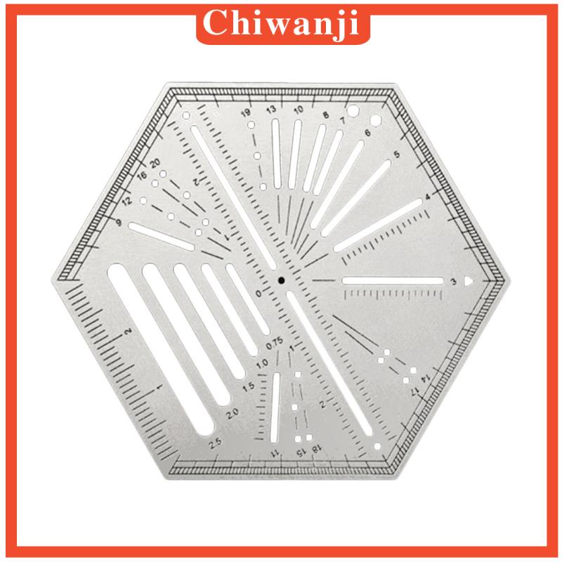 chiwanji-ไม้บรรทัดสเตนเลส-ทรงหกเหลี่ยม-แบบพกพา-สําหรับวัดขนาดผ้า-งานหัตถกรรม-diy