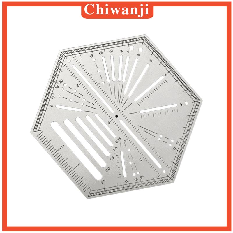 chiwanji-ไม้บรรทัดสเตนเลส-ทรงหกเหลี่ยม-แบบพกพา-สําหรับวัดขนาดผ้า-งานหัตถกรรม-diy