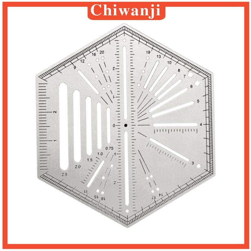 chiwanji-ไม้บรรทัดสเตนเลส-ทรงหกเหลี่ยม-แบบพกพา-สําหรับวัดขนาดผ้า-งานหัตถกรรม-diy