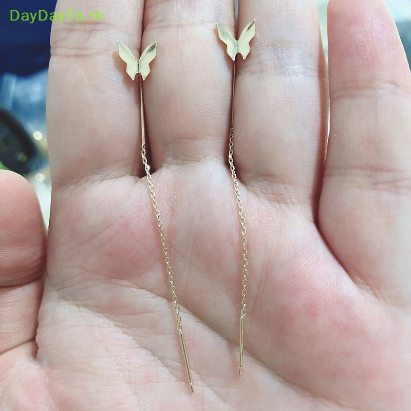 daydayto-ต่างหูระย้า-ห้อยพู่ยาว-จี้รูปผีเสื้อ-สีเงิน-สีทอง-เครื่องประดับแฟชั่น-สําหรับผู้หญิง-ปาร์ตี้-ฤดูร้อน-th