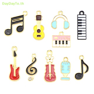 Daydayto จี้รูปตัวโน้ตดนตรี สําหรับทําเครื่องประดับ สร้อยคอ สร้อยข้อมือ ต่างหู DIY 10 ชิ้น ต่อชุด