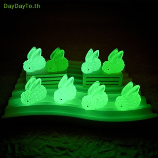 Daydayto กระต่ายเรซิ่นเรืองแสง ขนาดเล็ก DIY สําหรับตกแต่งเครื่องประดับ 5 ชิ้น