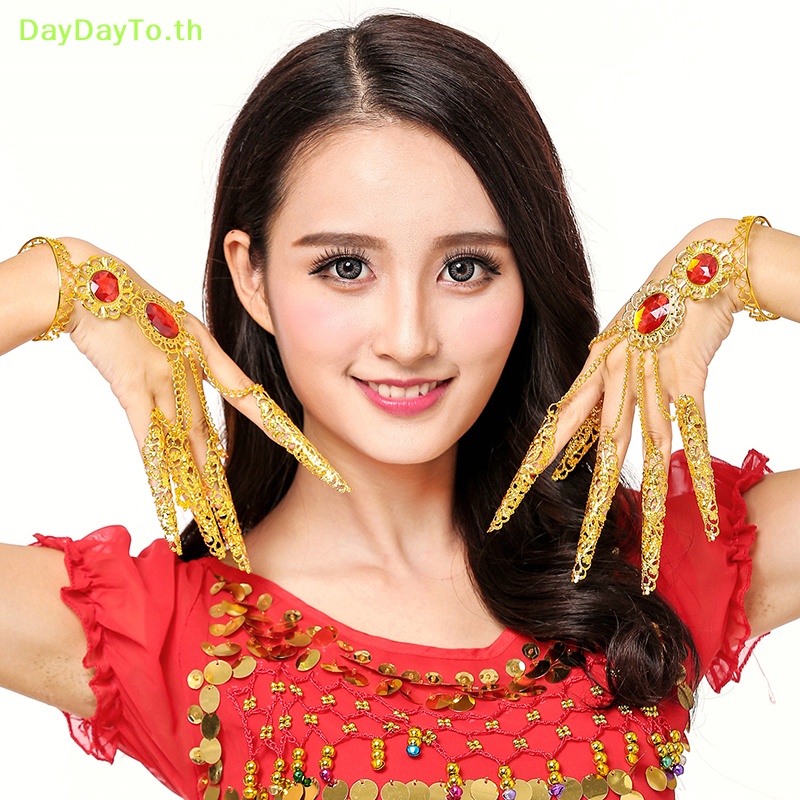 daydayto-เครื่องประดับเต้นรํา-หน้าท้อง-เล็บยาว-สีทอง-สําหรับผู้หญิง