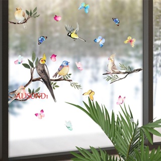 Alisond1 สติกเกอร์ ลายกิ่งต้นไม้ นก 3D กันชน สําหรับติดตกแต่งหน้าต่าง กระจก ประตูบ้าน