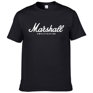 (แขนสั้นยอดนิยม) 2022 Hot Sale Summer 100% Cotton Marshall T Shirt Men Women Short Sleeves  พร้อมส่ง