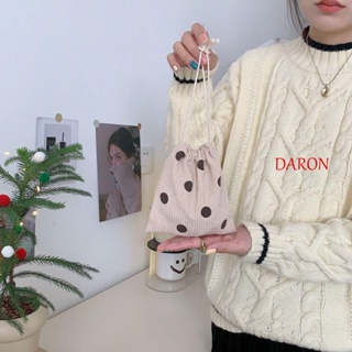Daron กระเป๋าเครื่องสําอาง กระเป๋าเครื่องสําอาง พิมพ์ลายจุด หน้ายิ้ม ขนาดเล็ก สําหรับเดินทาง