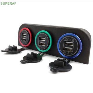Superaf ซ็อกเก็ตโวลต์มิเตอร์ เต็นท์ USB 1 2 3 หลุม สําหรับรถยนต์ รถบรรทุก ขายดี