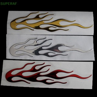 Superaf สติกเกอร์ไวนิลสะท้อนแสง ลายเปลวไฟ 3D สําหรับติดตกแต่งรถยนต์ รถจักรยานยนต์ ขายดี